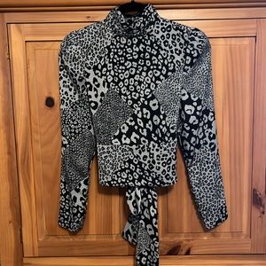 Elan Cut Out Tie Waist Blouse, Size Small